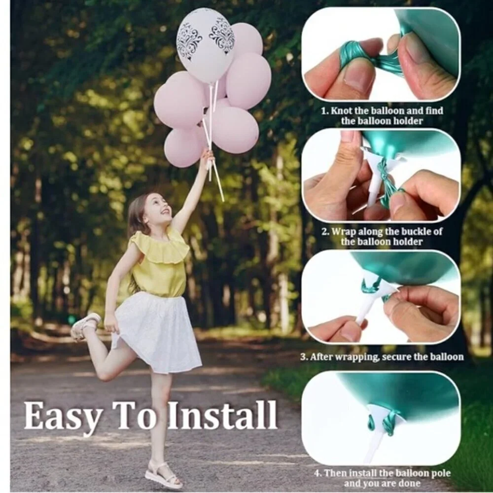 17 White Balloon Sticks for Parties